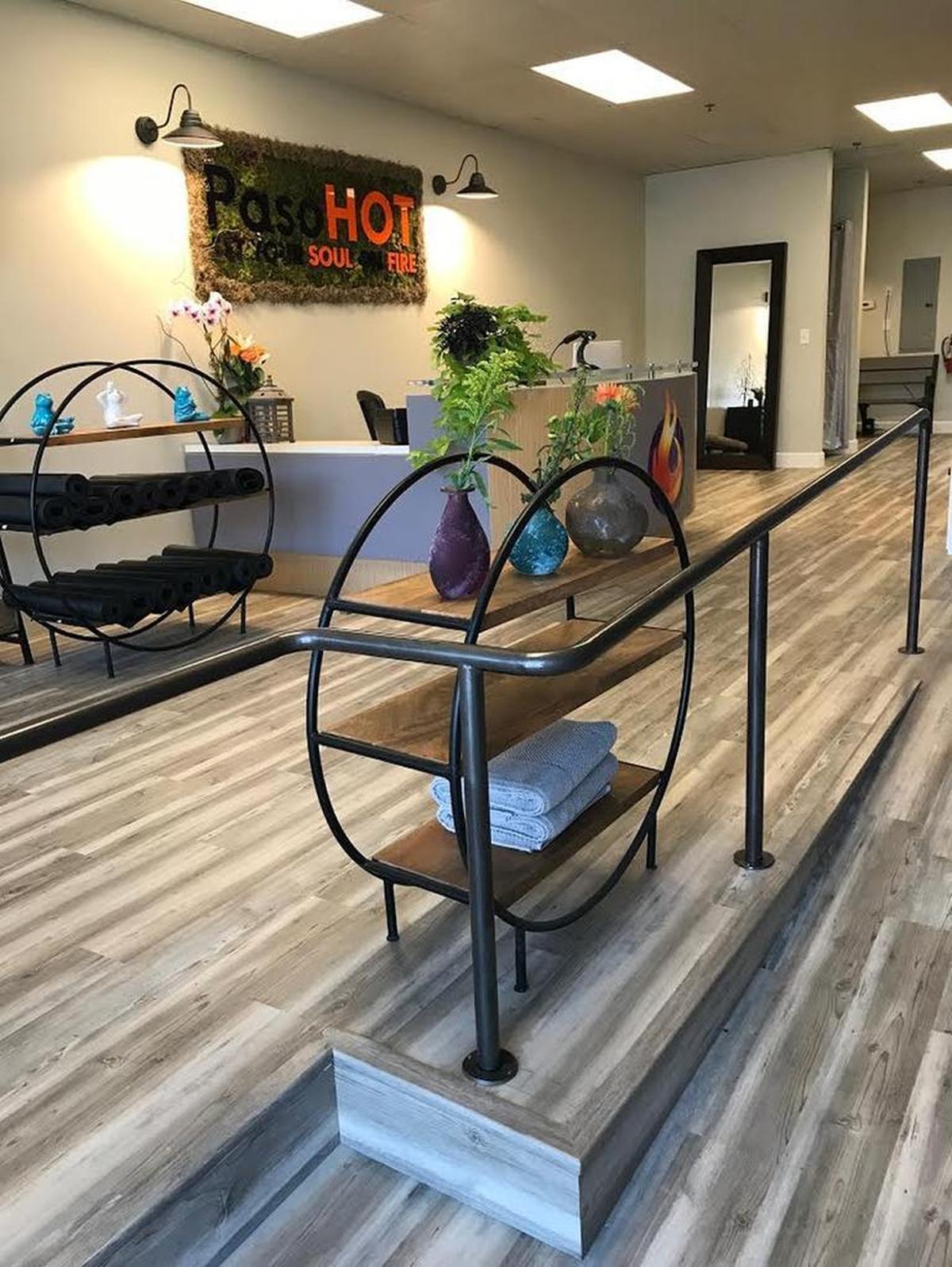 The Paso HOT Yoga studio offers Bikram and Vinyasa yoga classes, some in rooms heated up to 100 degrees.