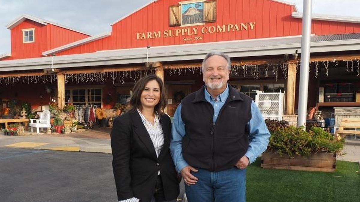 Jim Brabeck, CEO/president of Farm Supply, is retiring after 52 years with the company. Cara Crye, a 20-year veteran of the cooperative, will take over. They are pictured here.