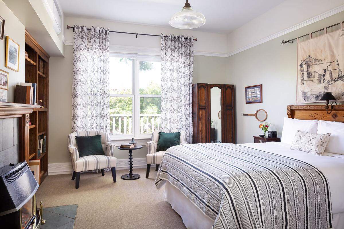A recent image shows a newly renovated guest room at the Garden Street Inn in downtown SLO.