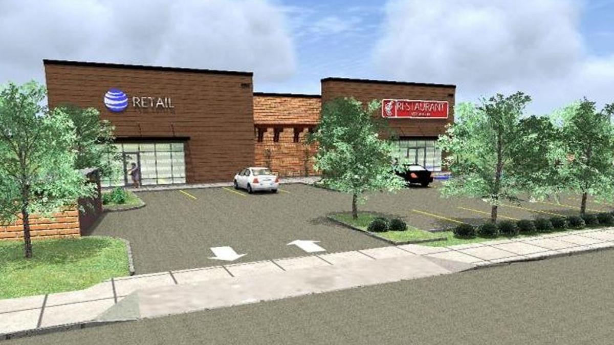 A rendering shows the small shopping center planned for the intersection of El Camino Real and Morro Road in Atascadero.