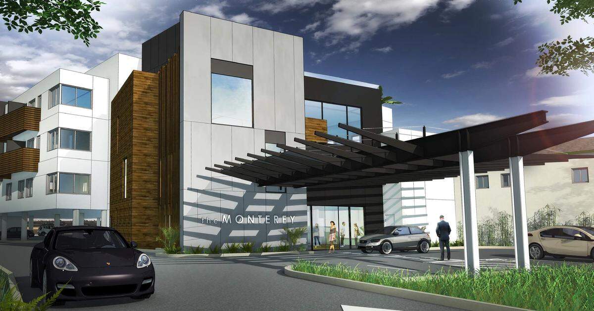 An artist's rendering shows what The Monterey Hotel, under construction in San Luis Obispo, could look like when it opens.