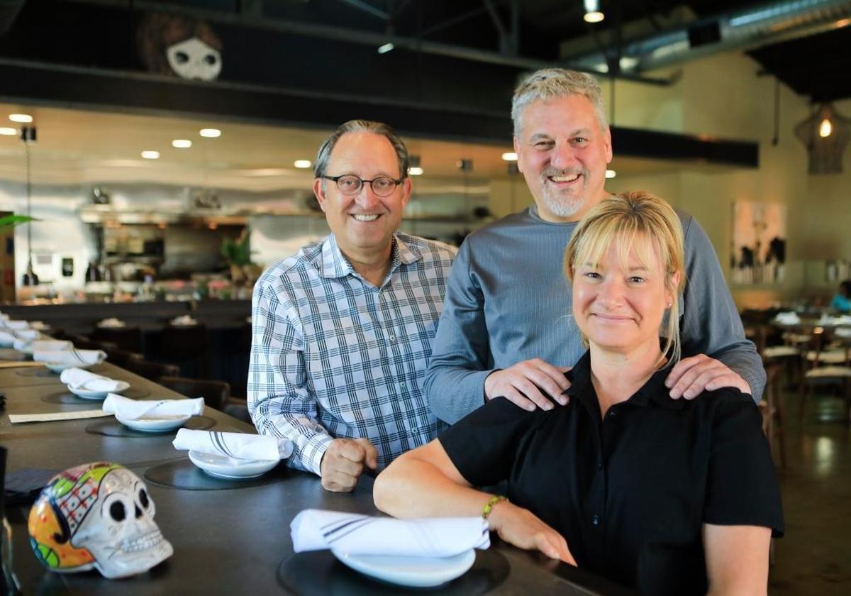 Vegetable Butcher, a restaurant in San Luis Obispo, has closed. Pictured here are co-owner Chef Becky Windels, front, John Windels C.S.W, center, and Richard Hanen, left after the restaurant opened.