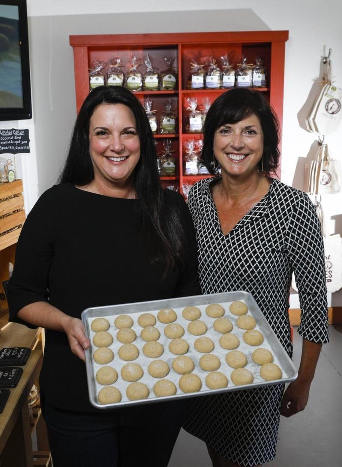 Sisters Christa Hozie, left, and Traci Nickson started the Brown Butter Cookie Co. in 2008 and lease the Cass House in Cayucos, where they run a five-room inn, wedding and event venue, grill and bakery.