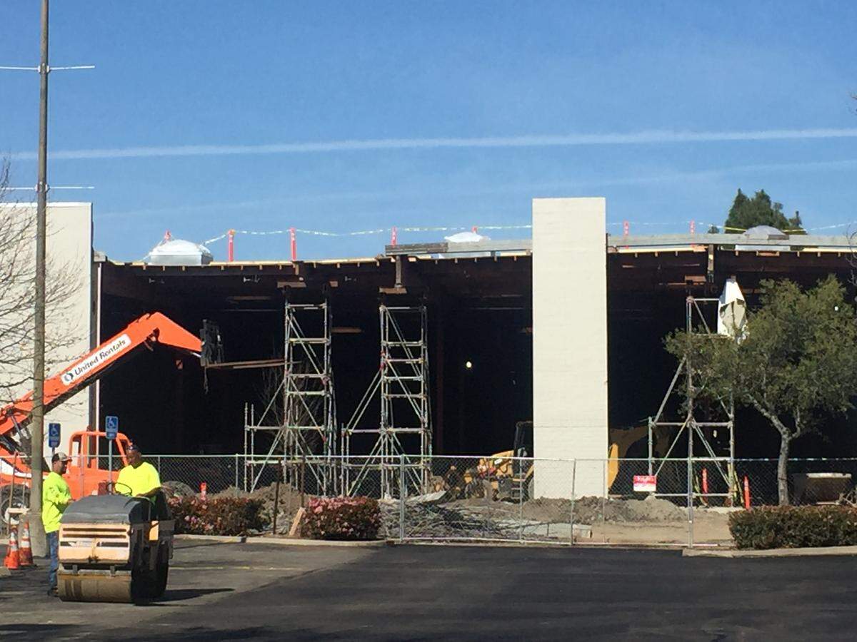 Ongoing work at the site where REI is anticipated to go in at 313 Madonna Road, Suite B.