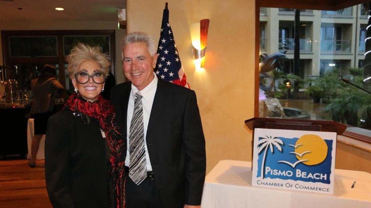 Etiquette expert Anita Shower with Pismo Beach Chamber of Commerce CEO Peter Candela. Shower was named 2016 Citizen of the Year by the chamber.