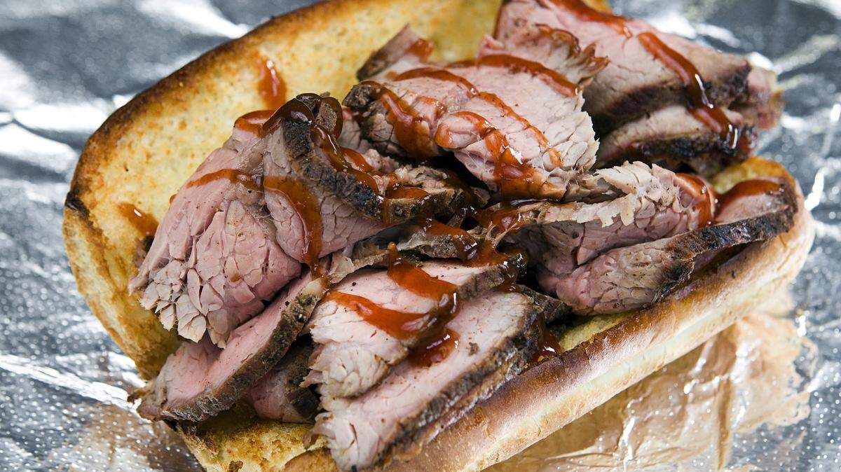Brickhouse BBQ’s tri-tip sandwich.
