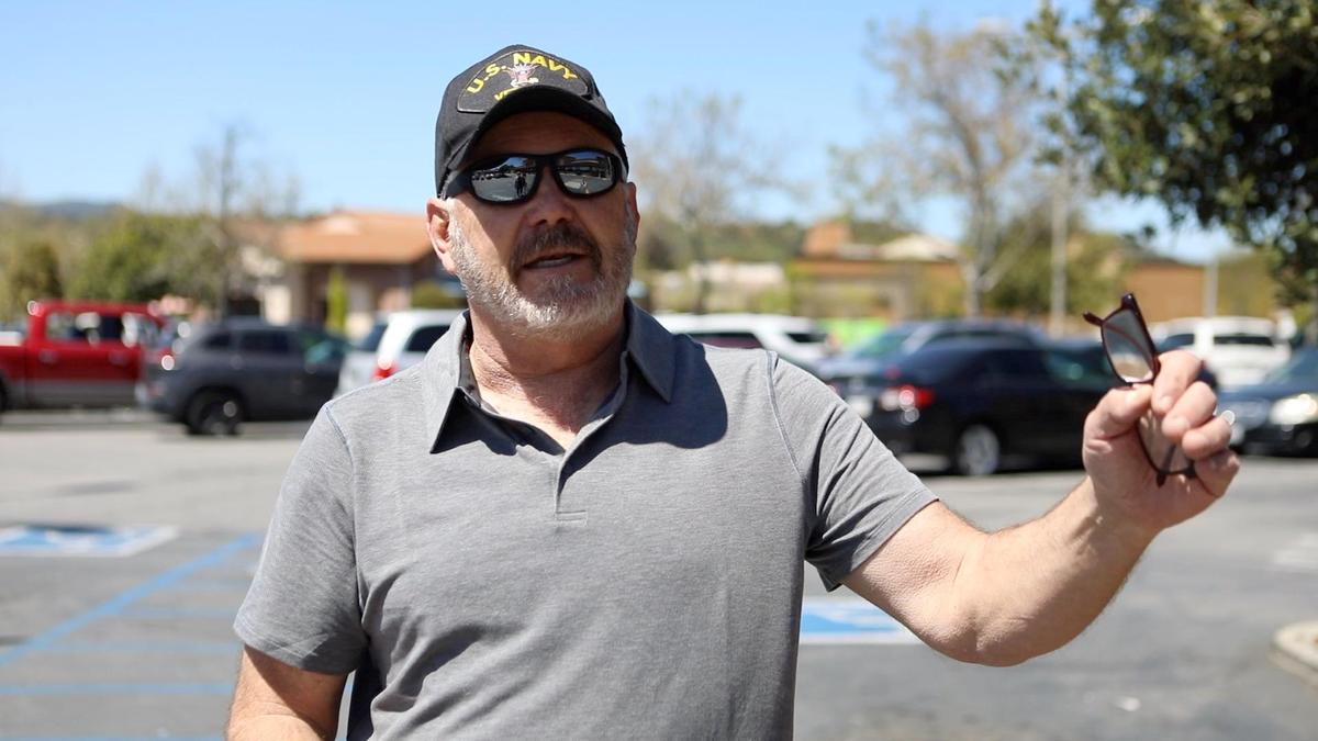 Stony Humphries of Templeton initially forgot his face mask on a recent trip to the grocery store in Atascadero but decided to return to his car to get it because he said he felt guilty.