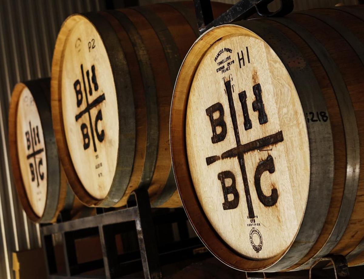 Barrelhouse Brewing Co. barrels used in the brewing process at the location in Paso Robles.