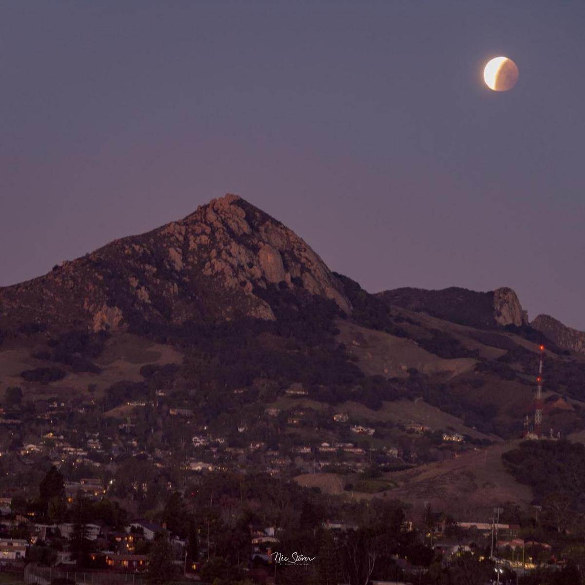 The lunar eclipse over San Luis Obispo.