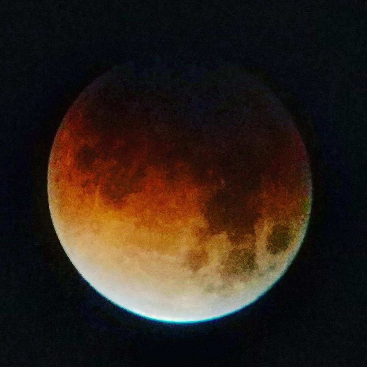 The super blue blood moon as seen from Arroyo Grande.