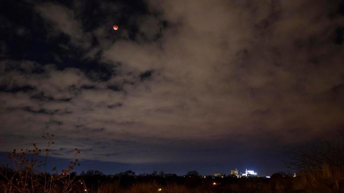 A rare super blue blood moon could be viewed for a short time above Boise, Idaho early Wednesday, Jan. 31, 2018.