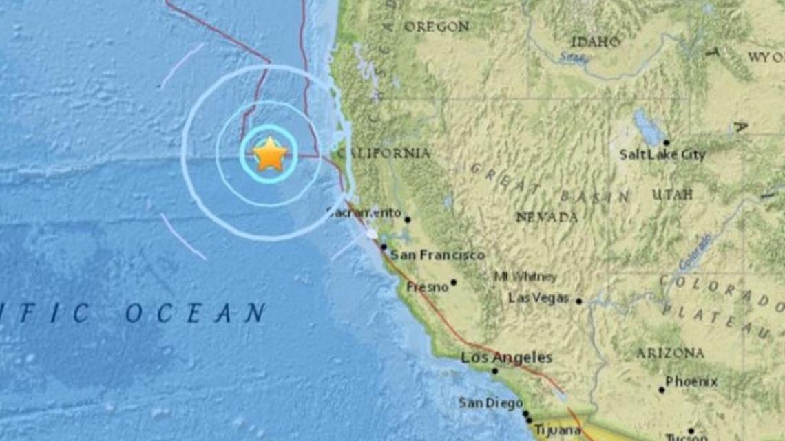 A 5.7 magnitude earthquake has struck off the coast of Northern California.