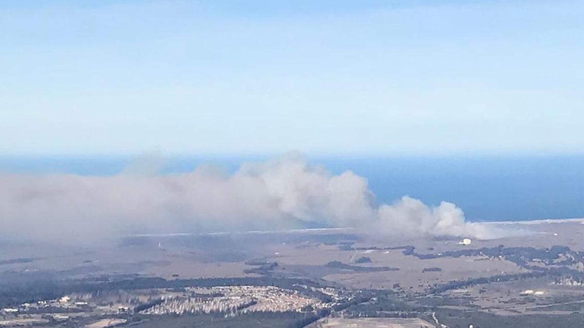 A vegetation fire was burning Friday on the northern part of Vandenberg Air Force Base.