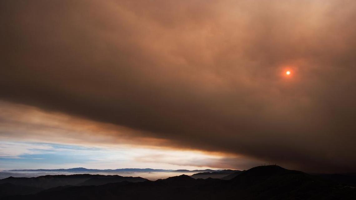 View of Cerro Alto off Highway 41 between Morro Bay and Atascadero during 2017’s Thomas Fire.