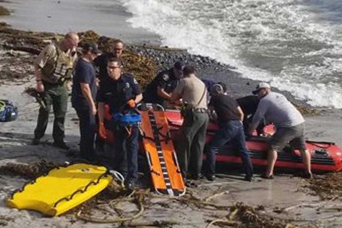 The scene on a beach near a shark attack off the Monterey County coast on Friday, Nov. 24, 2017.
