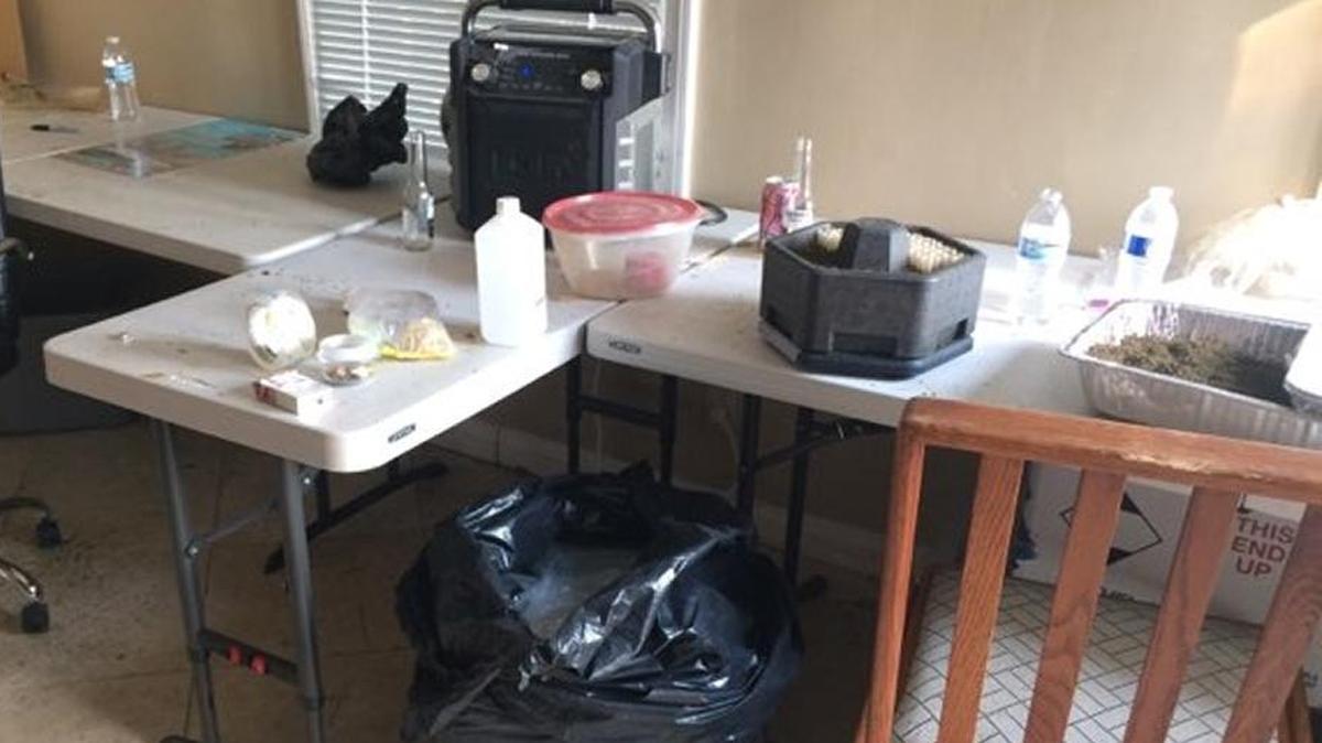 Officials seized numerous cans of unopened butane fuel, between 300 and 500 pounds of cut marijuana, 15 to 20 pounds of concentrated cannabis, a small amount of butane honey oil, a commercial grade extraction lab and paraphernalia related to the lab from a Montecito home in the mandatory evacuation zone.