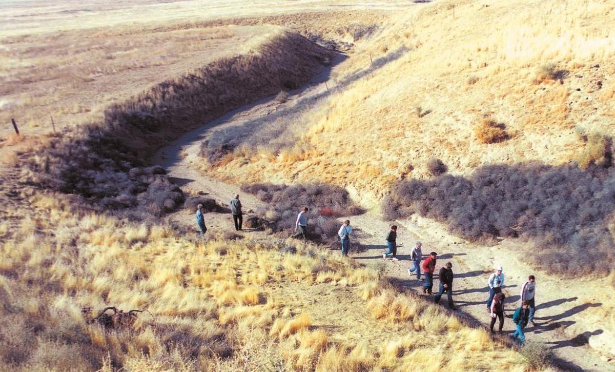 Wallace Creek swings 430 feet northwest because of movement along the San Andreas Fault in the Carrizo Plain in this file photo.
