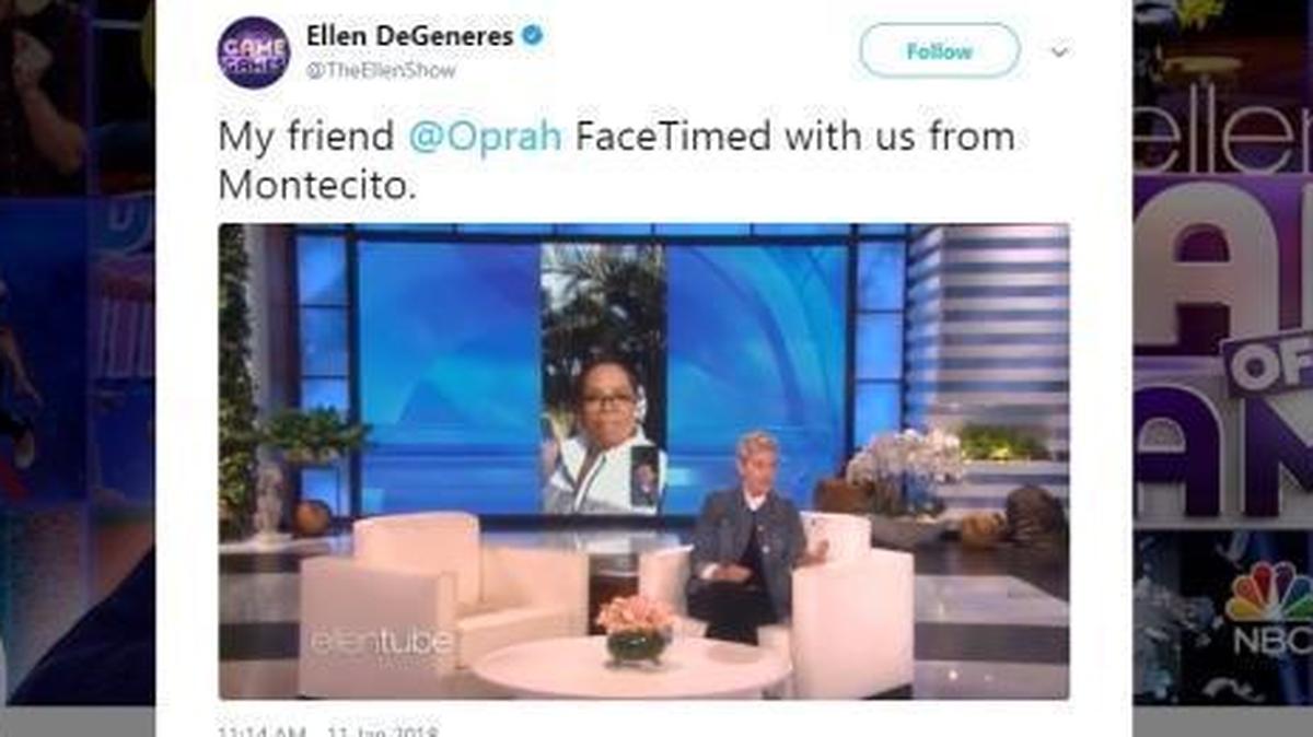 Ellen Degeneres FaceTimes with her friend and Montecito neighbor, Oprah Winfrey, who gave the audience a tour of the devastation.