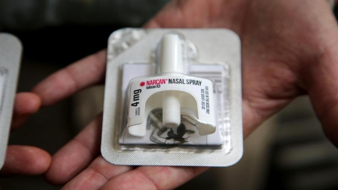 Naloxone, shown here in the Narcan nasal spray form, can reverse an opioid-related overdose.