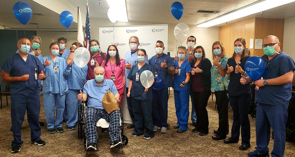 A San Luis Obispo man is released from Sierra Vista Regional Medical Center after recovering from COVID-19.