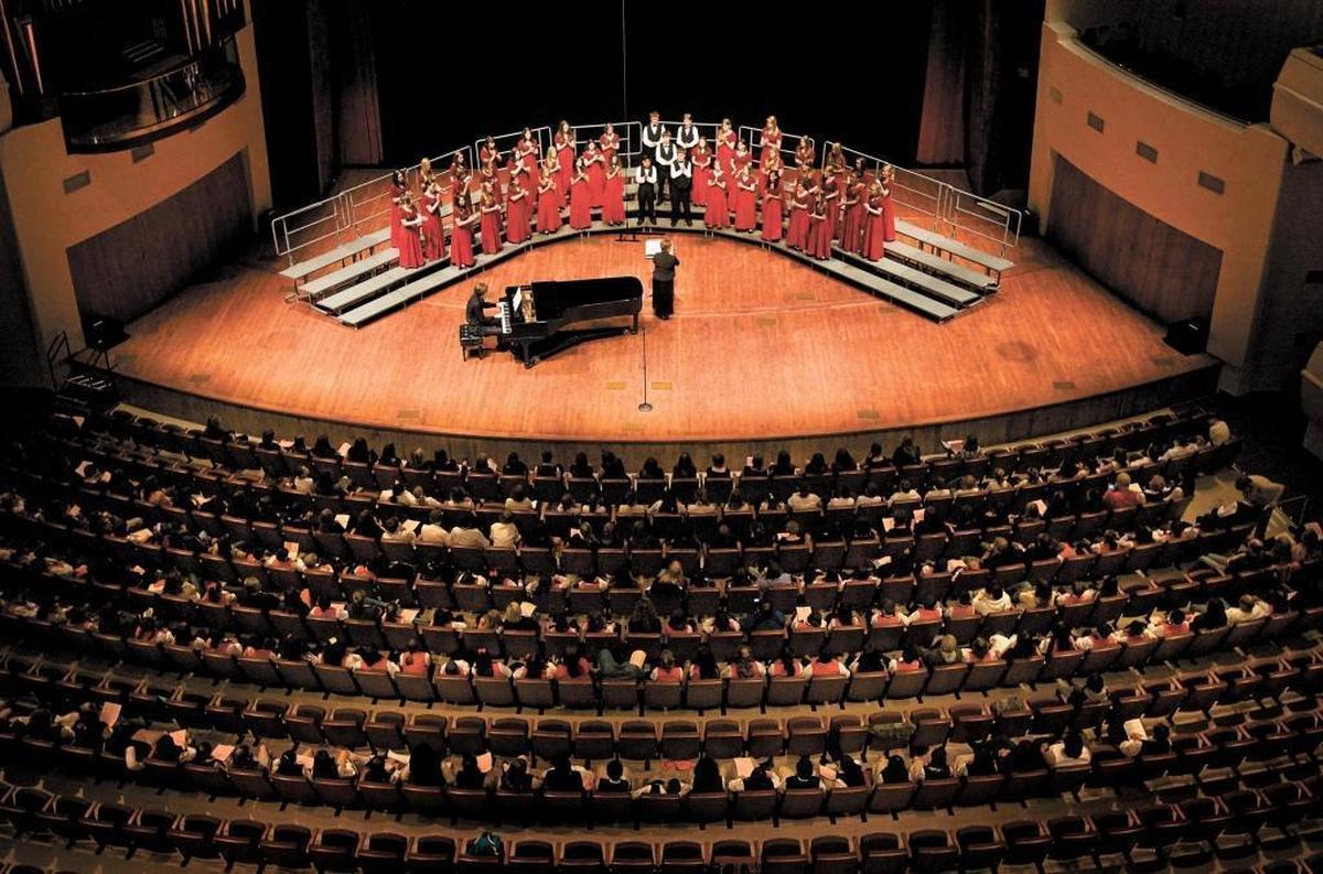 The Los Osos Middle School Stage Choir performs at the 2013 Central Coast Spring Choral Festival at the Performing Arts Center at Cal Poly.