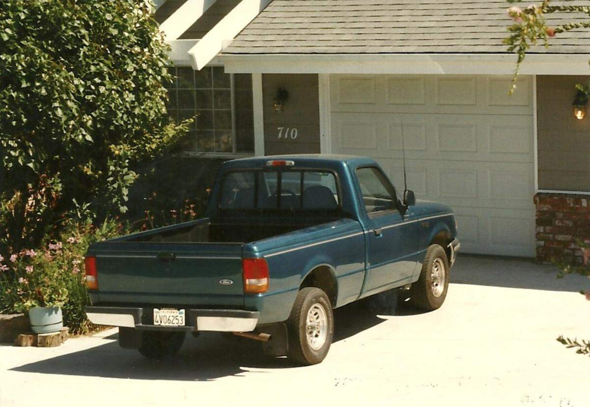 A photo of Paul Flores’ 1993 Ford Ranger in August 1996 (with new bed liner) shared by Chris Lambert, producer of the “Your Own Backyard” podcast.