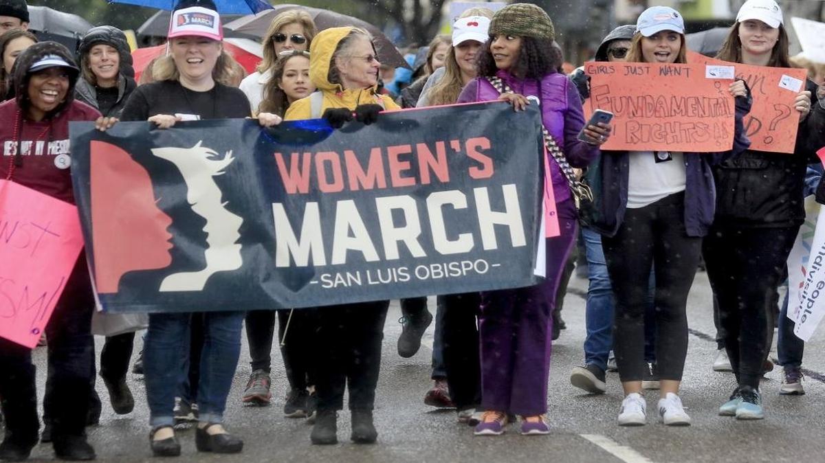 Residents take part in the Women’s March on Jan. 21 in downtown San Luis Obispo. The event’s organizers are hosting a vigil for Syrian refugees at Mission Plaza on Thursday.