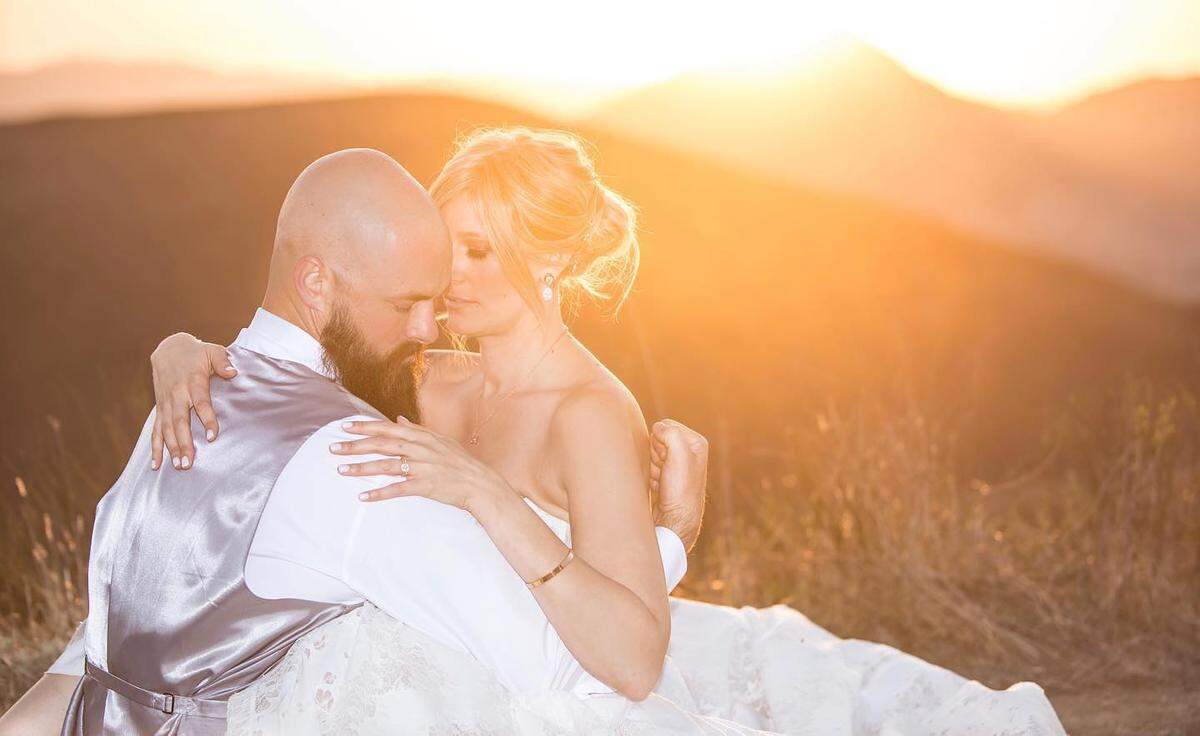 Travis and Brittany Hunt on their wedding day.