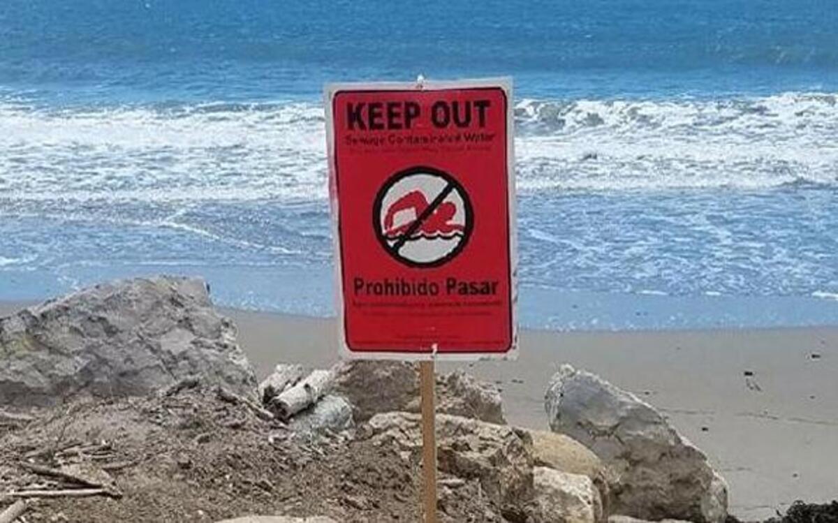 A sewage spill that made its way into a nearby creek prompted Santa Barbara County officials to ask people to stay out of the water at Goleta Beach on Wednesday, April 26, 2017.