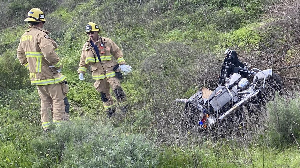 A California Highway Patrol motorcycle officer was airlifted to the hospital on Feb. 29, 2024, following a crash on Highway 101 south of Buellton.