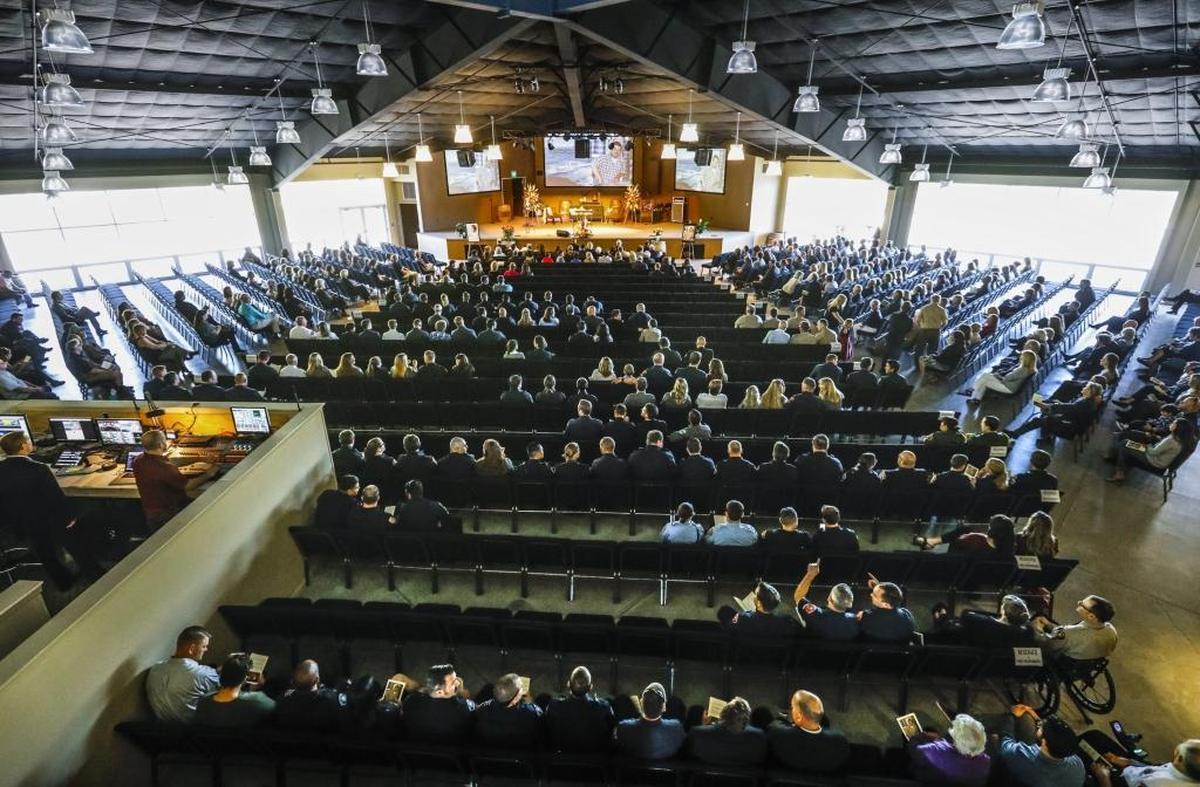 More than 300 people attended the memorial service for SLOStringer, aka Matthew Frank, on Wednesday, March 29, 2017, at Mountainbrook Church in San Luis Obispo.