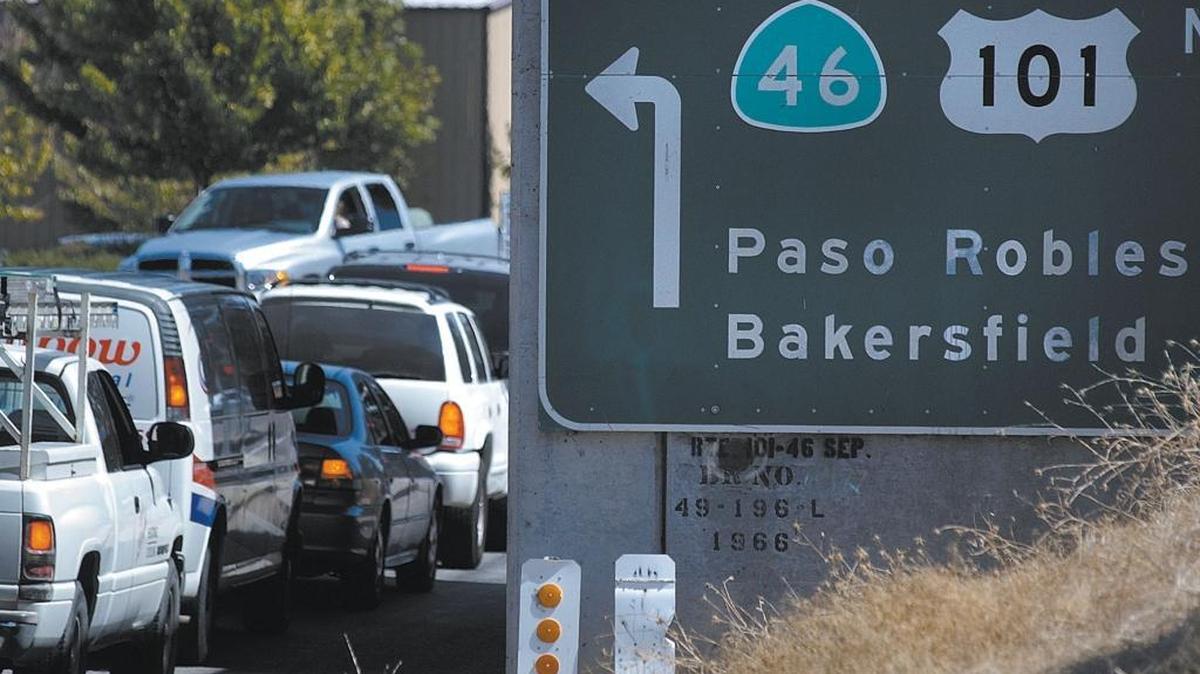 The interchange between Highways 46 and 101, where a Paso Robles man was killed in a car crash and fire on Saturday.