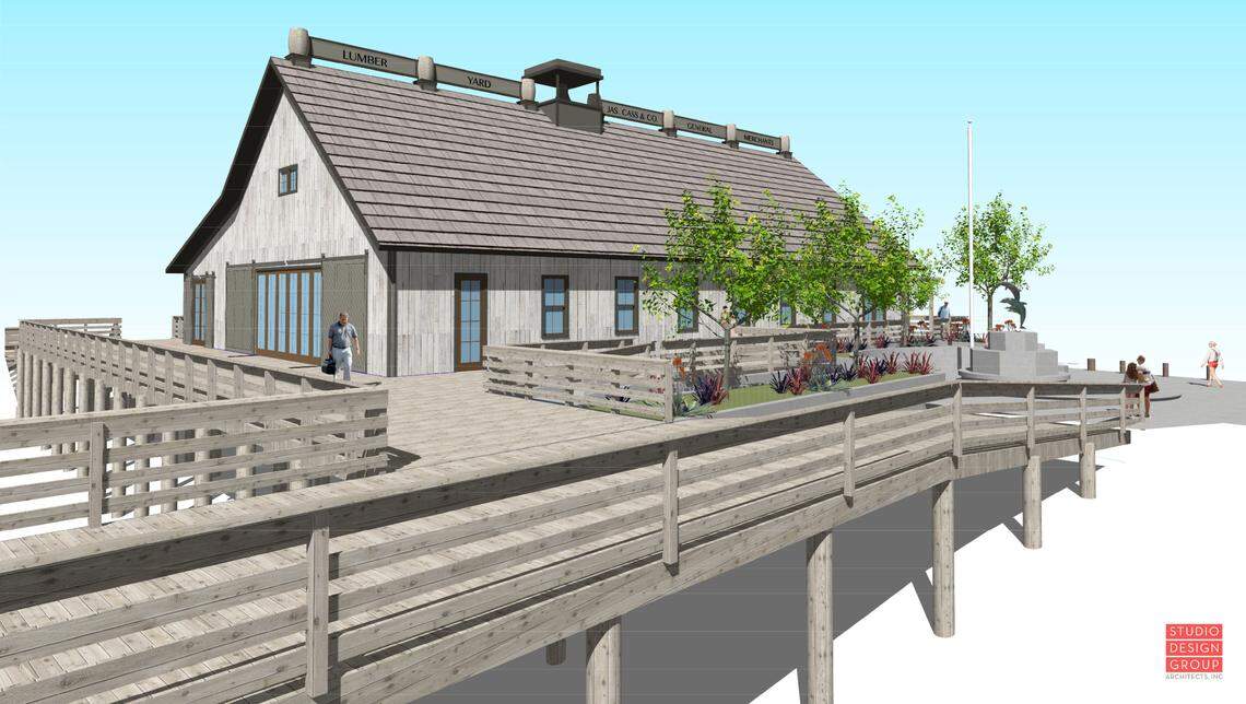 A rendering shows how the Cayucos Veterans Hall will look after renovation is complete.