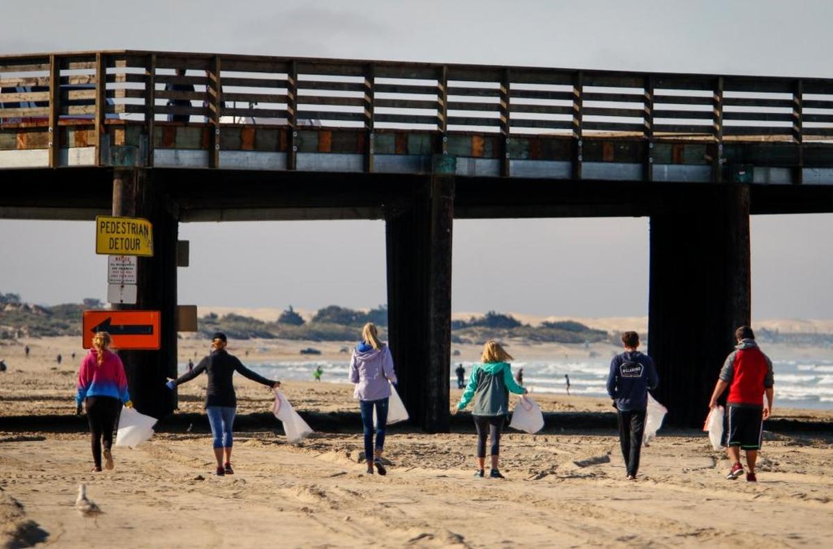 The Surfrider Foundation organizes beach cleanups in areas such as Pismo Beach.