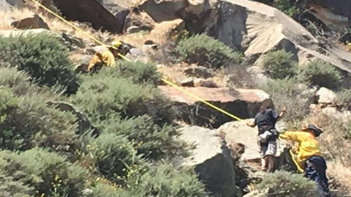 Morro Bay firefighters removed a woman who was illegally climbing Morro Rock on Sunday, May 21, 2017.