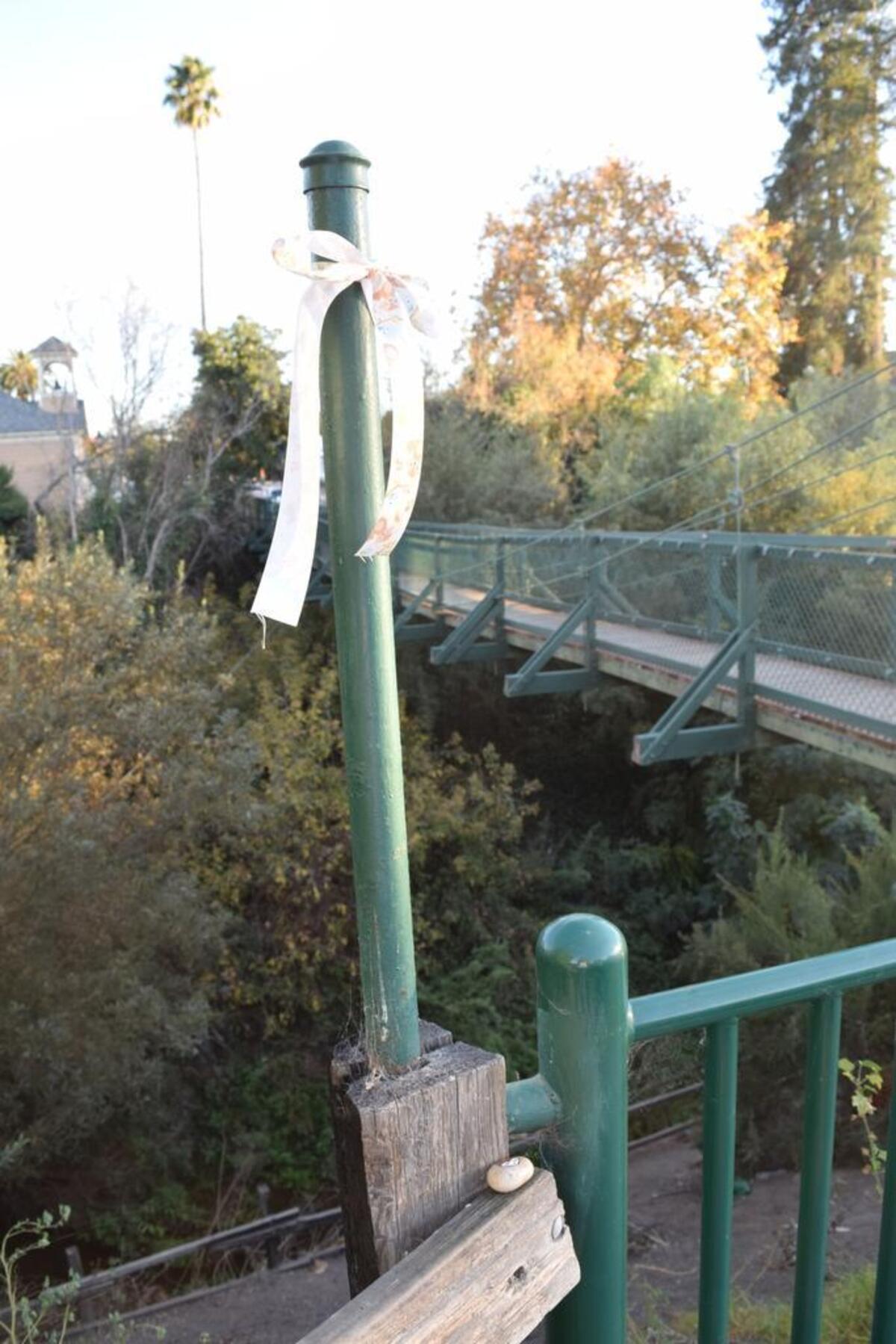 Residents recently tied ribbons and deposited painted rocks around The Village to memorialize the beloved fox.