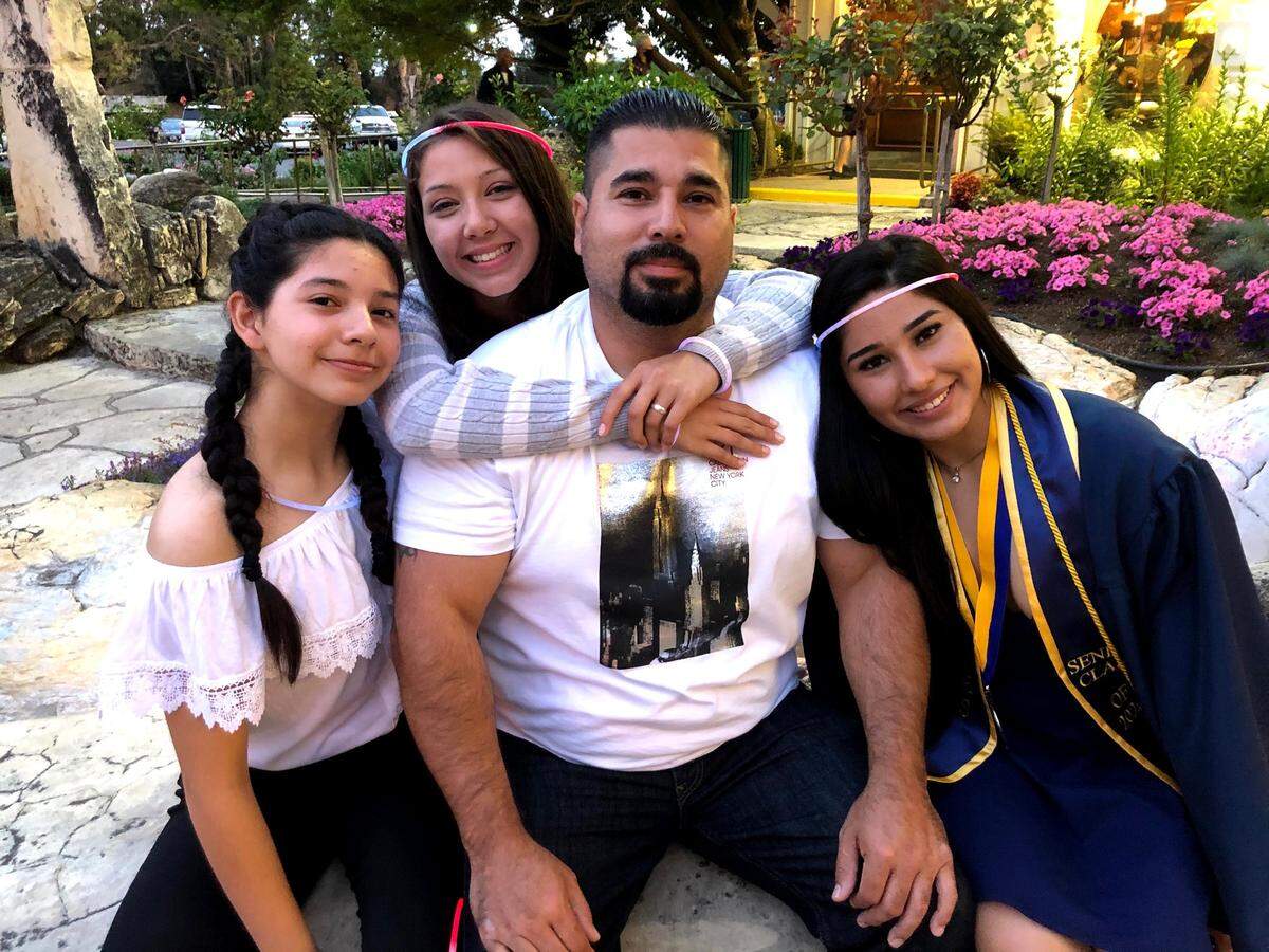 David Sanchez with his children. Sanchez died in a drowning accident at Lopez Lake in October 2020.