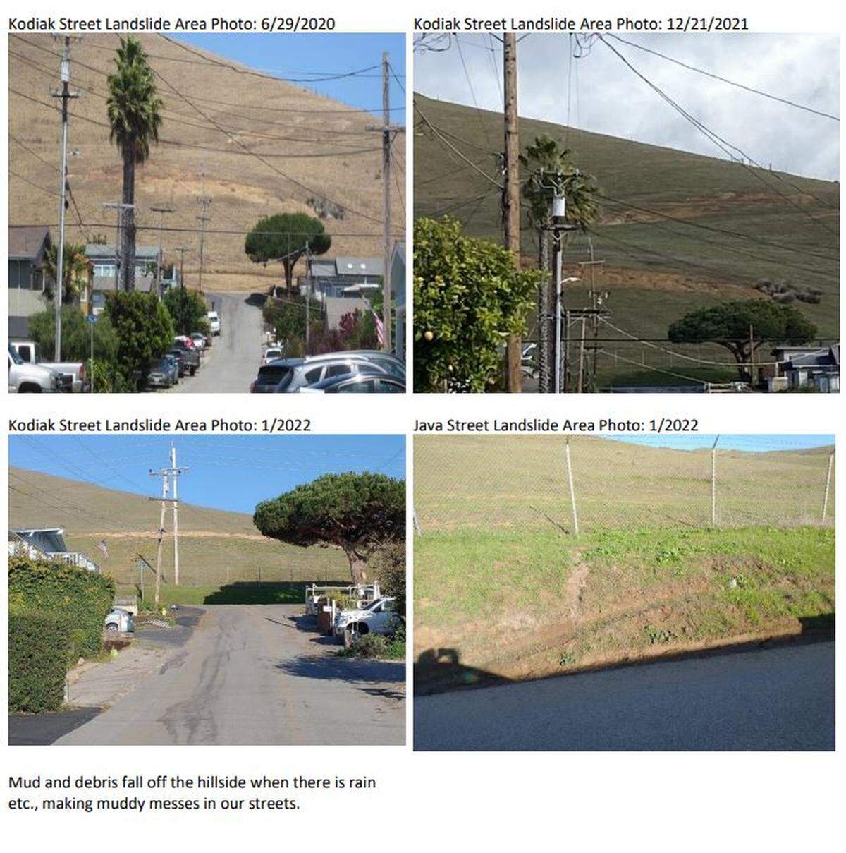 Morro Bay neighbors say the ground is unstable near Panorama Drive. They are sharing this document with images.