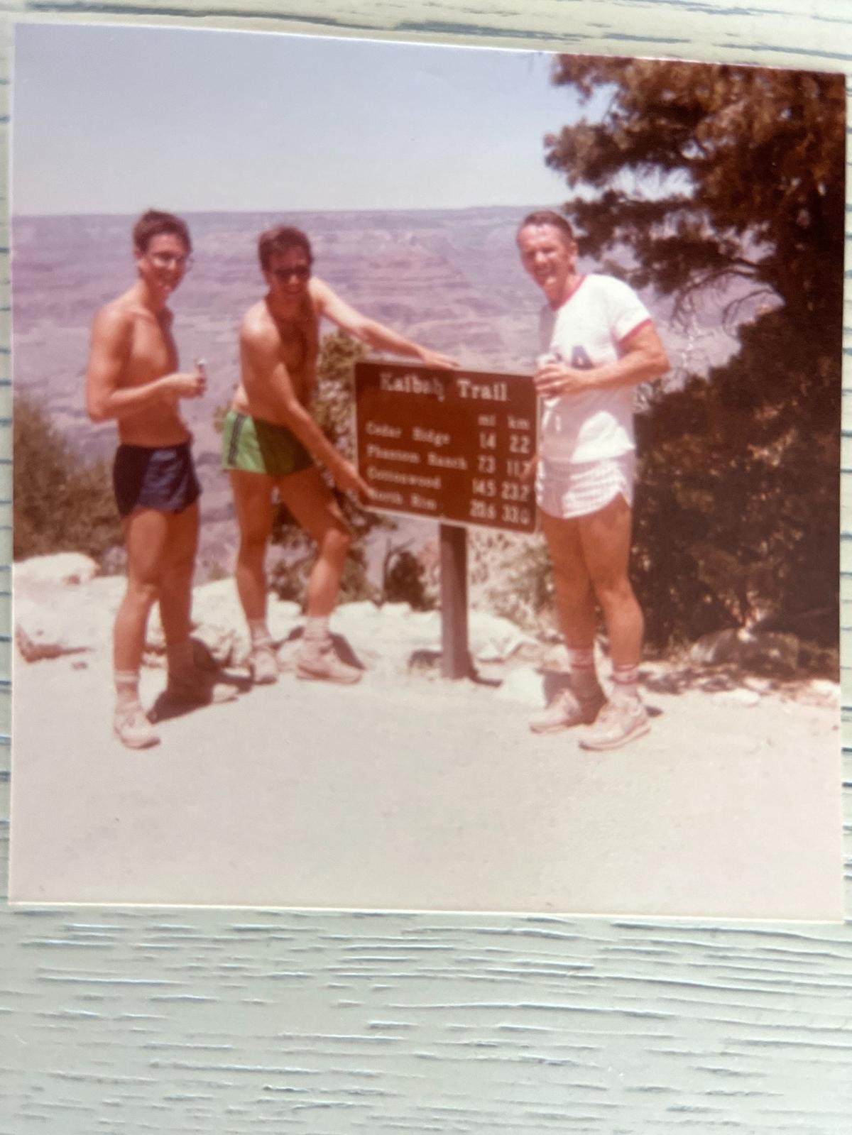 David Vanderlinde, Fred Ouweleen (David’s brother-in-law) and Glenn Vanderlinde after a Grand Canyon trip.