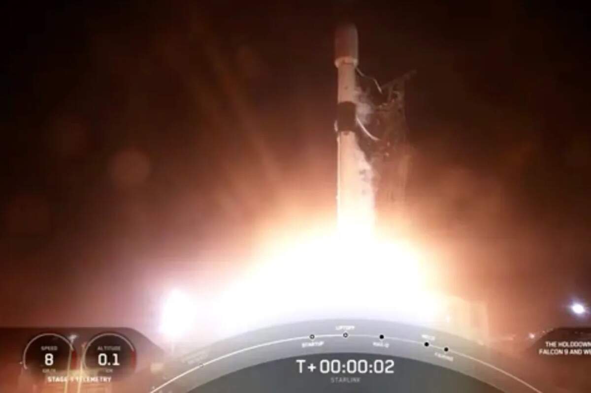 A Falcon 9 rocket lifts off from Vandenberg Space Force Base on Tuesday night, Jan. 2, in the first launch of 2024 from the West Coast for SpaceX.
