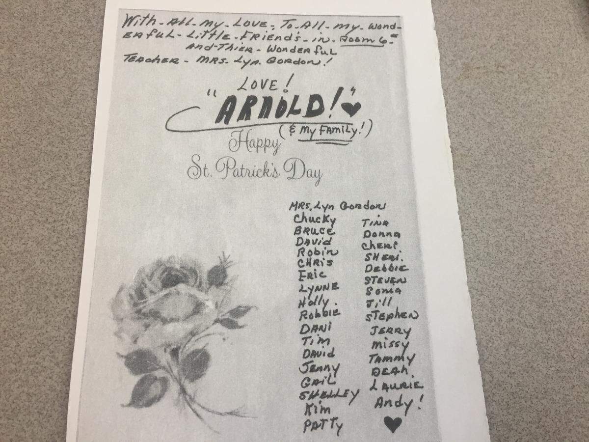 A note from the boar Arnold to second-graders at Kingswood Elementary.