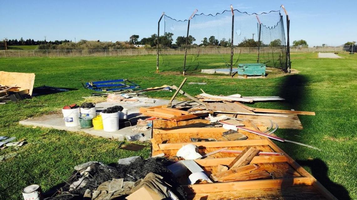 Nipomo High School athletic director Russ Edwards estimated the damage from a car crashing into the school’s track and field equipment at about $10,000.