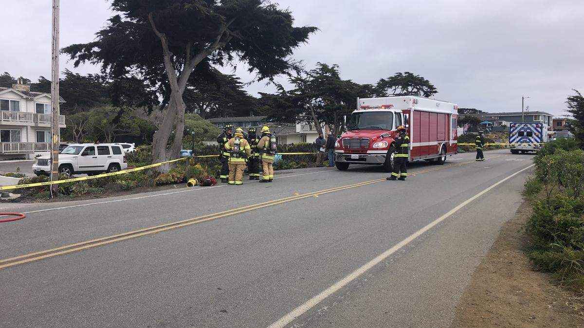 Emergency responders shut down and evacuated a portion of Moonstone Beach Drive in Cambria to protect people during a hazmat incident on Thursday, May 16, 2024.