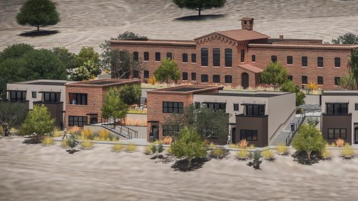 This rendering shows the Bishop Street Studios housing project that Transitions-Mental Health Association has proposed on Bishop Street in San Luis Obispo.