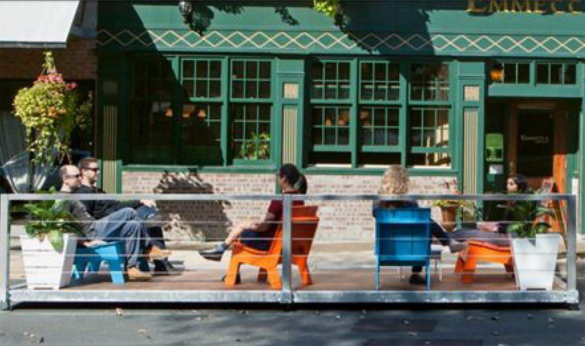 Parklets like this one will be installed at several locations in downtown San Luis Obispo.