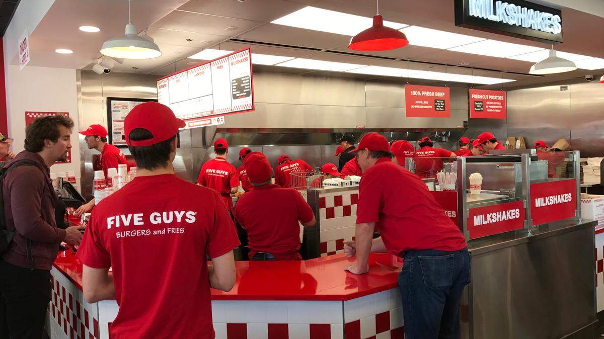 It was a busy opening day for San Luis Obispo's Five Guys.
