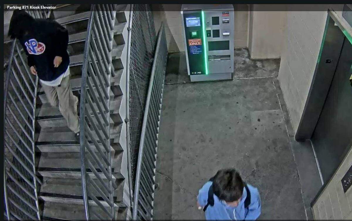 Marsh Street parking garage security cameras captured images of three suspected graffiti vandals. The San Luis Obispo Police Department asked for the public’s help in identifying the suspects.