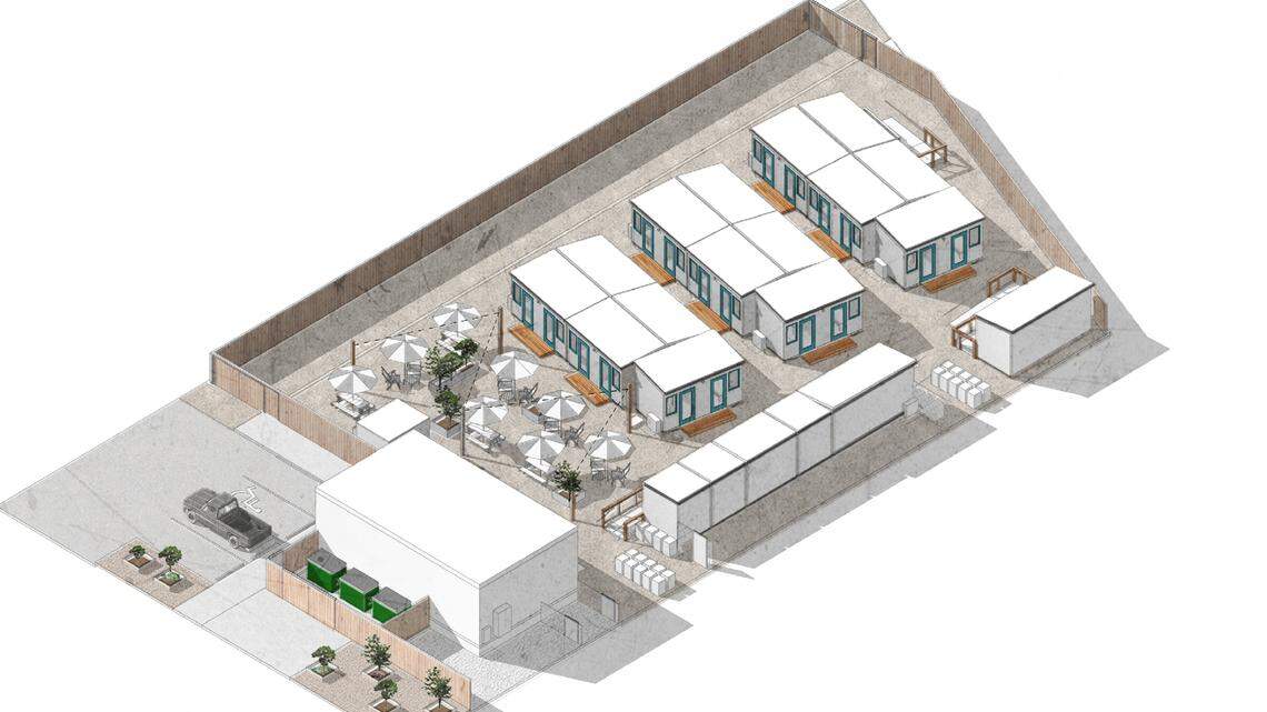 The 5Cities Homeless Coalition is building a new non-congregate shelter made up of 30 cabins at 955 South Fourth St. in Grover Beach. Each cabin will house a single adult or couple while they find permanent housing.