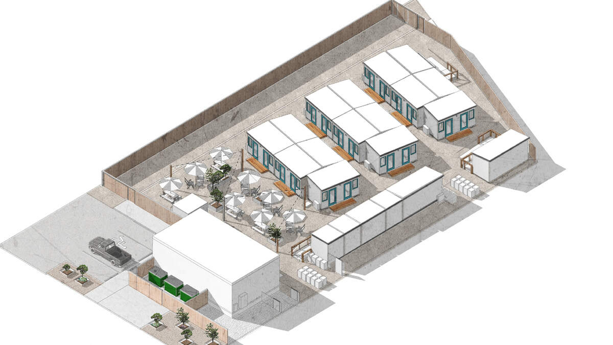 The 5Cities Homeless Coalition is building a new non-congregate shelter made up of 30 cabins at 955 South Fourth St. in Grover Beach. Each cabin will house a single adult or couple while they find permanent housing.