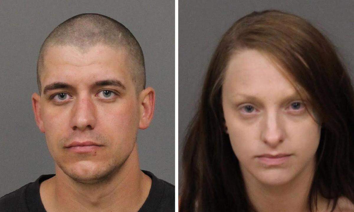 Ryan McGovran, left, and Devyn Harmon were arrested on Thursday on suspicion of using counterfeit money to buy things at stores around Paso Robles.